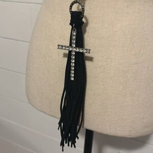Black Beaded Tassel Necklace